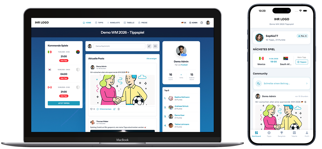 WM 2026 Tippspiel Software für Unternehmen - Corporate Tippspiel mit Branding
